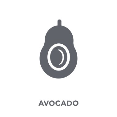 Avokado simgesi. Meyve ve sebze koleksiyonundan avokado tasarım konsepti. Basit öğe vektör çizim beyaz arka plan üzerinde.