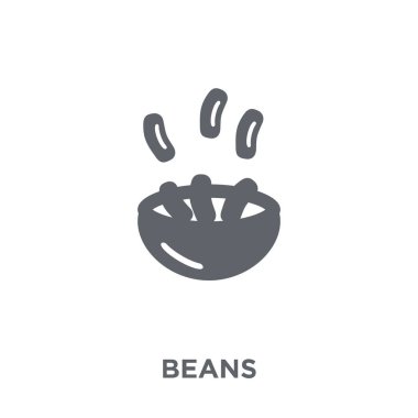 Fasulye simgesi. Fasulye, meyve ve Sebze toplama konseptinden tasarlayın. Basit öğe vektör çizim beyaz arka plan üzerinde.