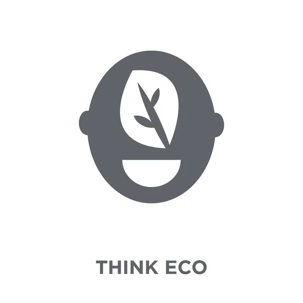 Pensa Ícone Ecológico Pense Conceito Design Ecológico Coleção Ecologia Ilustração — Vetor de Stock