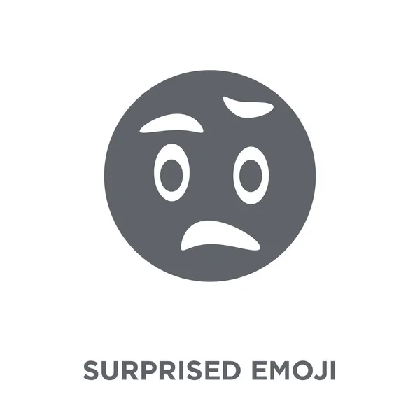 惊讶的表情符号图标 从表情符号收藏的情感设计理念感到惊讶 简单的元素向量例证在白色背景 — 图库矢量图片