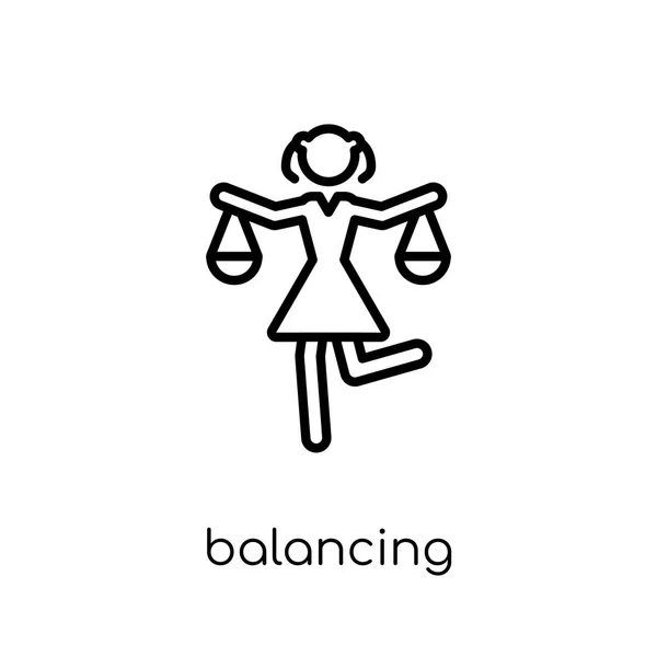 Icône Équilibre Vecteur Linéaire Plat Moderne Tendance Icône Équilibrage Sur — Image vectorielle