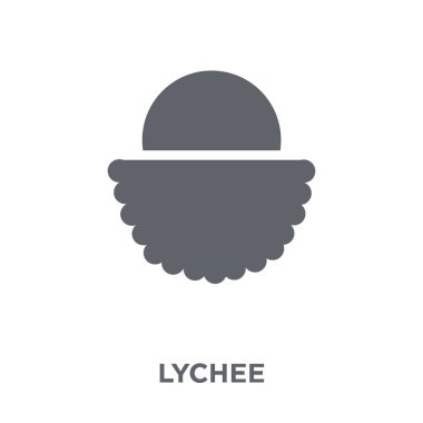 Lychee simgesi. Lychee tasarım konsepti meyve ve sebze koleksiyonundan. Basit öğe vektör çizim beyaz arka plan üzerinde.