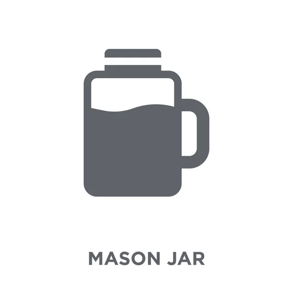 Mason Jar Icon Mason Jar Design Concept Fruit Vegetables Collection — Stock Vector