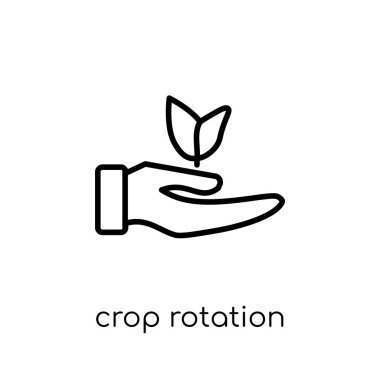 ürün rotasyonu simgesi. Trendy modern düz doğrusal vektör ürün rotasyonu üstünde kutsal kişilerin resmi--dan ince içini kaplamak tarım beyaz arka plan, tarım ve Bahçe koleksiyonu, Anahat vektör çizim