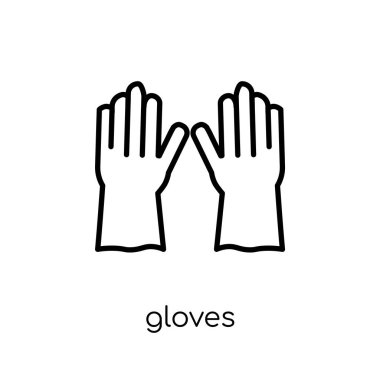eldiven simgesi. Modaya uygun modern düz doğrusal eldiven simgesi beyaz arka planda ince çizgi tarım, tarım ve Bahçe koleksiyonu, Anahat vektör çizim vektör