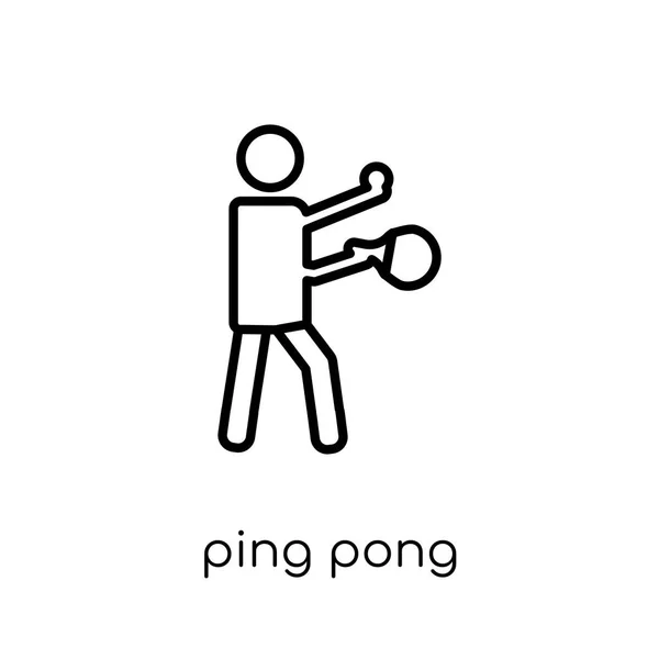 Ping Pong Ikona Modny Nowoczesny Liniowych Płaskich Wektor Ping Pong — Wektor stockowy