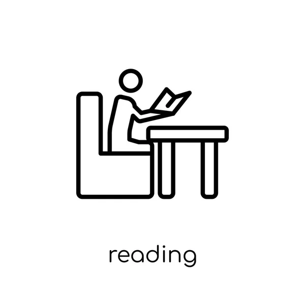 Ανάγνωση Εικονίδιο Μοντέρνα Σύγχρονη Επίπεδη Γραμμική Διάνυσμα Εικονίδιο Ανάγνωση Άσπρο — Διανυσματικό Αρχείο