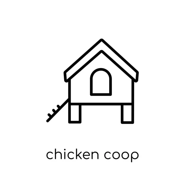Κοτόπουλο Coop Εικονίδιο Μοντέρνα Σύγχρονη Επίπεδη Γραμμικά Διανυσματικά Κοτέτσι Εικονίδιο — Διανυσματικό Αρχείο