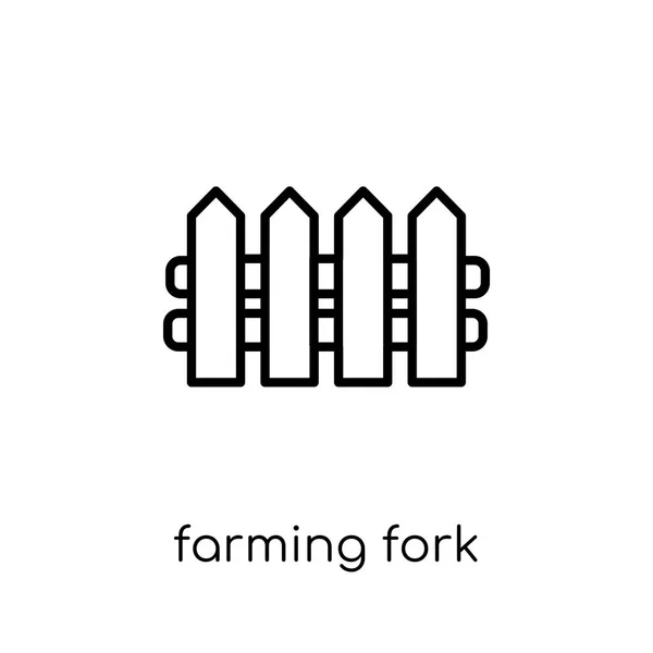 Farming Fork Icon Trendy Modern Flat Linear Vector Farming Fork — Stock Vector