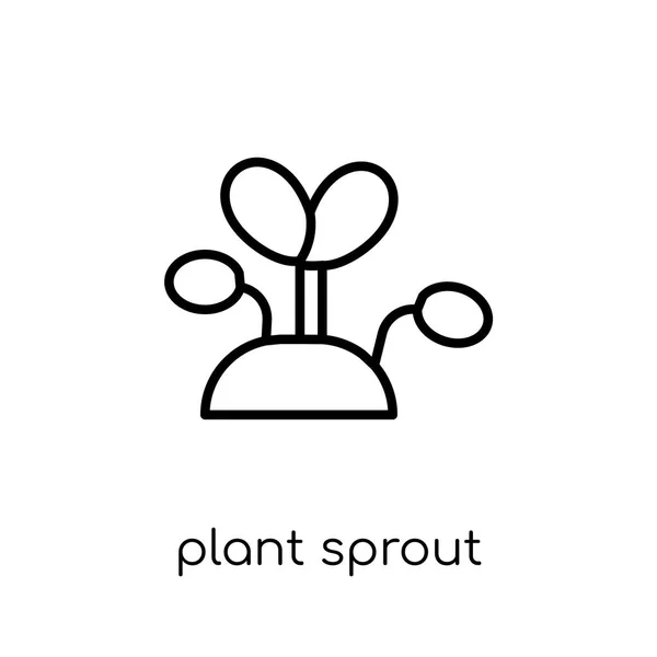 Plant Sprout Pictogram Trendy Modern Plat Lineaire Vector Planten Ontkiemen — Stockvector