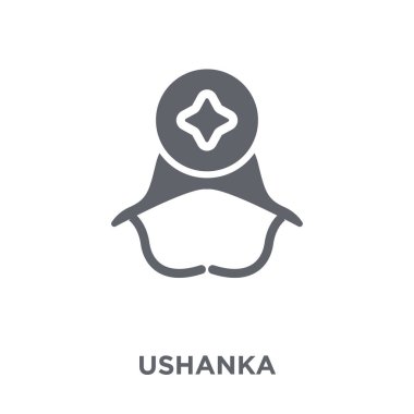Ushanka simgesi. Ushanka tasarım konsepti Ushanka koleksiyonundan. Basit öğe vektör çizim beyaz arka plan üzerinde.