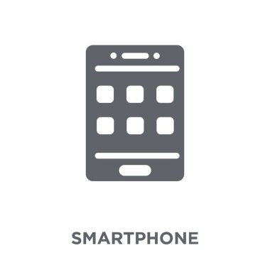 Akıllı telefon simgesi. Smartphone tasarım konsepti iletişim koleksiyonundan. Basit öğe vektör çizim beyaz arka plan üzerinde.
