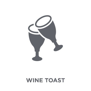 Şarap tost simgesi. Şarap tost tasarım konsepti içecekler koleksiyonundan. Basit öğe vektör çizim beyaz arka plan üzerinde.