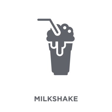 Milkshake simgesi. Milkshake tasarım konsepti içecekler koleksiyonundan. Basit öğe vektör çizim beyaz arka plan üzerinde.