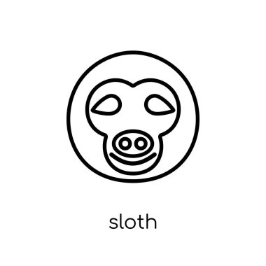 Tembel hayvan simgesi. Modaya uygun modern düz doğrusal vektör tembel hayvan simgesi ince çizgi hayvanlar Collection, düzenlenebilir anahattı kontur vektör çizim beyaz arka plan üzerinde