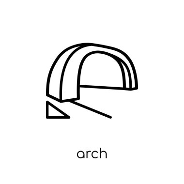 Kemer simgesi. Modaya uygun modern düz doğrusal vektör ince çizgi Mimarlık ve seyahat Collection, düzenlenebilir anahattı kontur vektör çizim beyaz arka plan üzerinde kemer simgesi