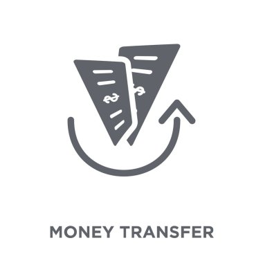 Para transferi simgesi. Para transferi tasarım konsepti koleksiyonundan. Basit öğe vektör çizim beyaz arka plan üzerinde.