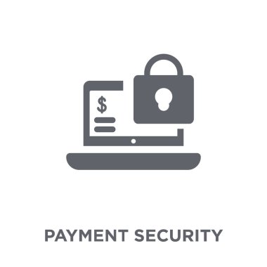 Ödeme güvenlik simgesi. Ödeme güvenlik tasarım konsepti e-ticaret koleksiyonundan. Basit öğe vektör çizim beyaz arka plan üzerinde.