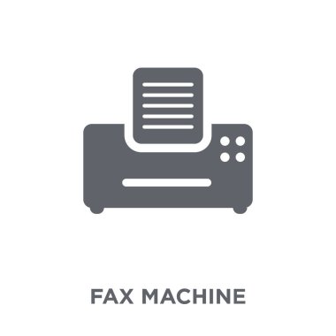 Faks makinesi simgesi. Faks makinesi tasarım konsepti elektronik cihazlar koleksiyonundan. Basit öğe vektör çizim beyaz arka plan üzerinde.