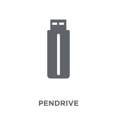 Pendrive simgesi. Pendrive tasarım konsepti elektronik cihazlar koleksiyonundan. Basit öğe vektör çizim beyaz arka plan üzerinde.