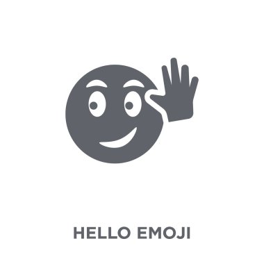 Emoji simgesi Merhaba. Emoji tasarım konsepti Emoji Collection: Merhaba. Basit öğe vektör çizim beyaz arka plan üzerinde.
