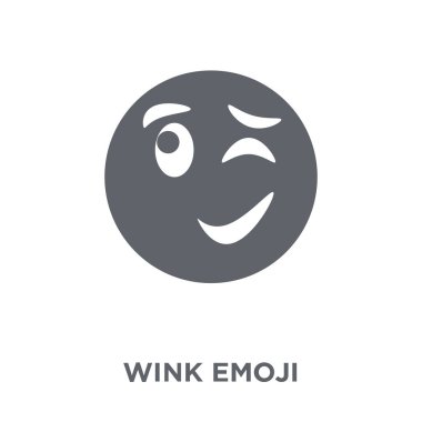 Wink emoji simgesi. Wink emoji tasarım konsepti Emoji koleksiyonundan. Basit öğe vektör çizim beyaz arka plan üzerinde.