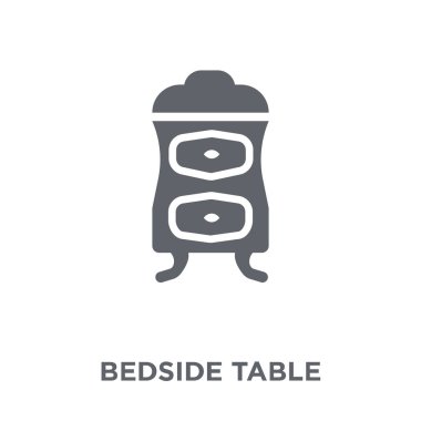 Başucundaki simgesi. Mobilya ve ev koleksiyonu başucu tasarım konsepti. Basit öğe vektör çizim beyaz arka plan üzerinde.