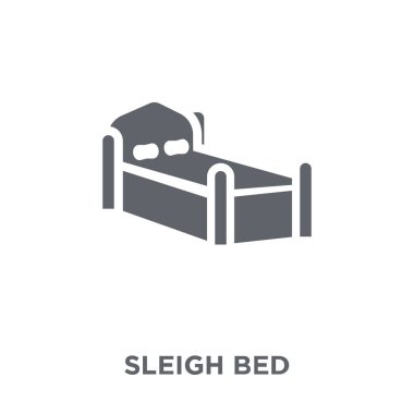 Atlı kızak yatak simgesi. Atlı kızak yatak tasarım konsepti mobilya ve ev koleksiyonu. Basit öğe vektör çizim beyaz arka plan üzerinde.