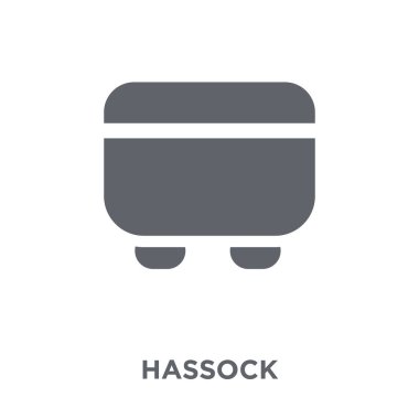 hassock simgesi. Mobilya ve ev koleksiyonu hassock tasarım konsepti. Basit öğe vektör çizim beyaz arka plan üzerinde.