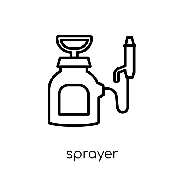 噴霧器のアイコン トレンディな近代的なフラット線形ベクトル細い線農業 農業および園芸のコレクション 概要のベクトル図から白い背景の噴霧器アイコン — ストックベクタ