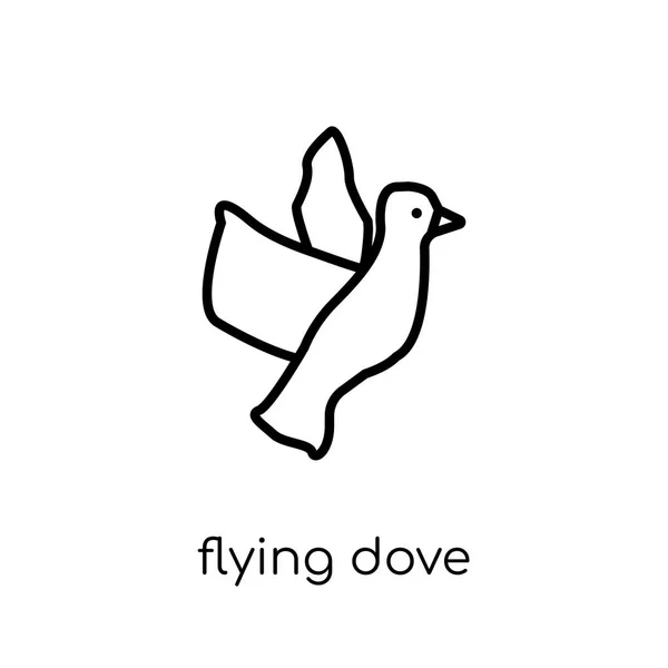 Leci Gołąb Ikona Modny Nowoczesny Liniowych Płaskich Wektor Ikona Dove — Wektor stockowy