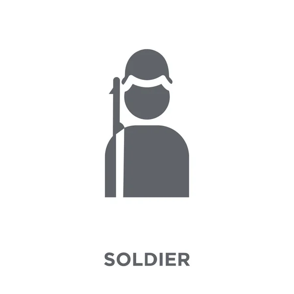 Ícone Soldado Conceito Design Soldado Coleção Exército Ilustração Vetorial Elemento — Vetor de Stock