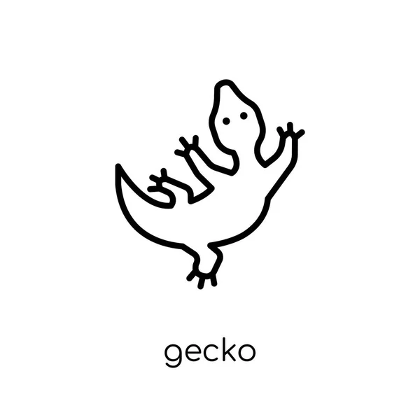 Icône Gecko Vecteur Linéaire Plat Moderne Tendance Icône Gecko Sur — Image vectorielle