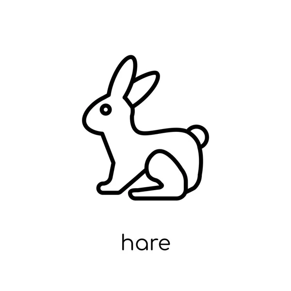 Hare Icon Trendy Modern Flat Linear Vector Hare Icon White — Stock Vector