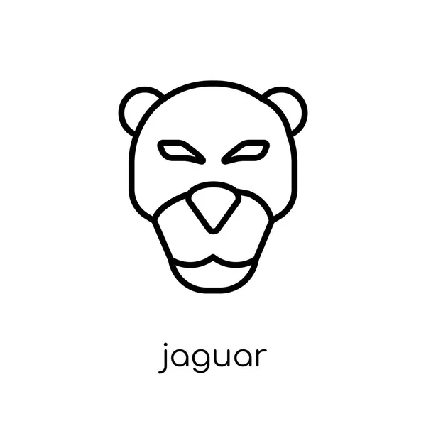 Icono Jaguar Moderno Moderno Vector Lineal Plano Icono Jaguar Sobre — Vector de stock