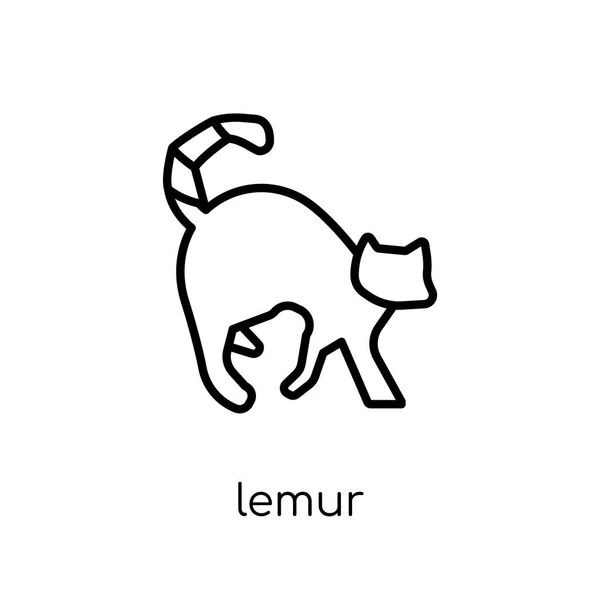 Icono Lemur Icono Moderno Moderno Vector Lineal Plano Lemur Sobre — Vector de stock