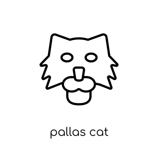 Icono Gato Palas Moderno Vector Lineal Plano Moderno Pallas Gato — Vector de stock