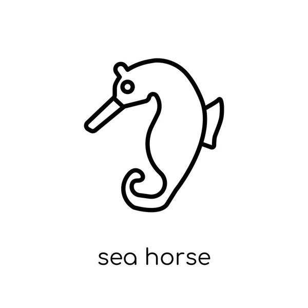 Sea Horse Icon Trendy Modern Flat Linear Vector Sea Horse — Stock Vector