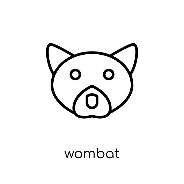 Wombat 时尚现代平面线性向量 Wombat 图标在白色背景从细线动物汇集 可编辑的概述冲程向量例证 — 图库矢量图片