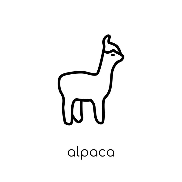 Icona Dell Alpaca Trendy Moderno Vettore Lineare Piatto Icona Alpaca — Vettoriale Stock