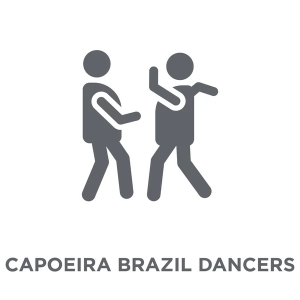 カポエイラ ブラジル ダンサー アイコン カポエイラ ブラジル ダンサー ブラジル アイコンのコレクションからのコンセプトを設計します 白い背景の上の単純な要素ベクトル図 — ストックベクタ