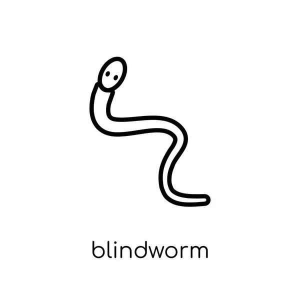 Blindworm Ikona Modny Nowoczesny Liniowych Płaskich Wektor Blindworm Ikona Białym — Wektor stockowy