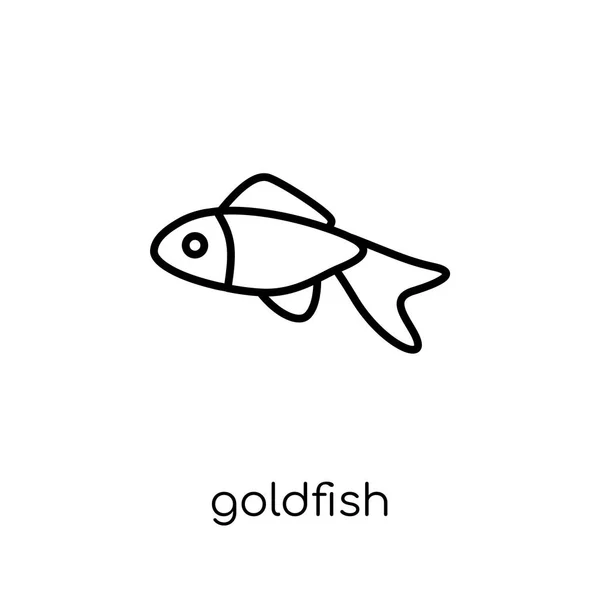 Ícone Goldfish Moderno Moderno Vetor Linear Plano Ícone Goldfish Fundo —  Vetores de Stock