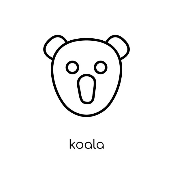 Ícone Koala Moderno Moderno Vetor Linear Plano Ícone Koala Fundo — Vetor de Stock