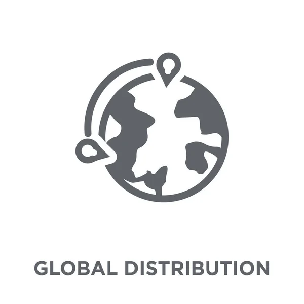 Icono Distribución Global Concepto Diseño Distribución Global Entrega Colección Logística — Vector de stock