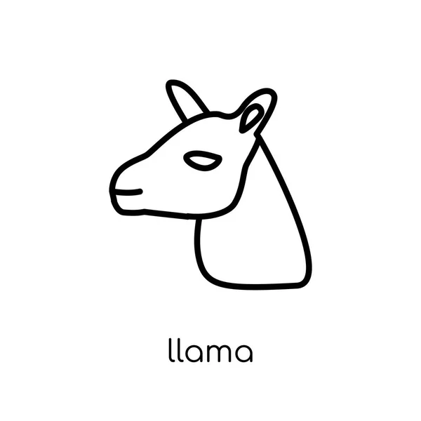Icona Del Lama Trendy Moderno Vettore Lineare Piatto Icona Llama — Vettoriale Stock