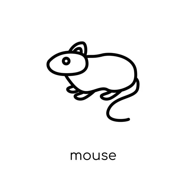 Mouse Icon Trendy Modern Flat Linear Vector Mouse Icon White — Stock Vector