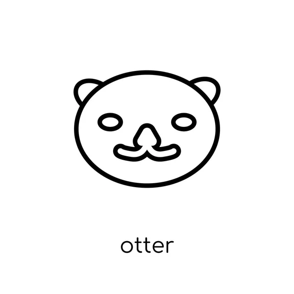 Otter Icon Trendy Modern Flat Linear Vector Otter Icon White — Stock Vector