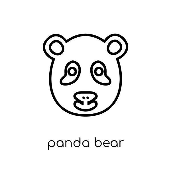 Panda Bear Ikona Trendy Moderní Ploché Lineární Vektorové Medvěd Panda — Stockový vektor