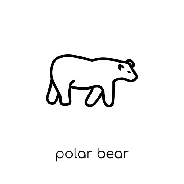 北极熊图标 时尚现代平面线性向量北极熊图标在白色背景从细线动物汇集 可编辑的概述冲程向量例证 — 图库矢量图片
